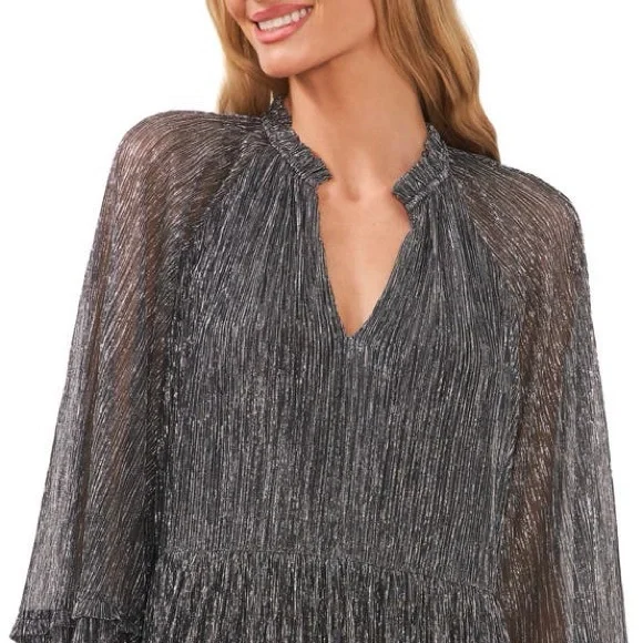 1. State Dresses | 1. State Metallic Black Long Sleeve Dress | Color: Black/White | Size: L | Fran1585's Closet